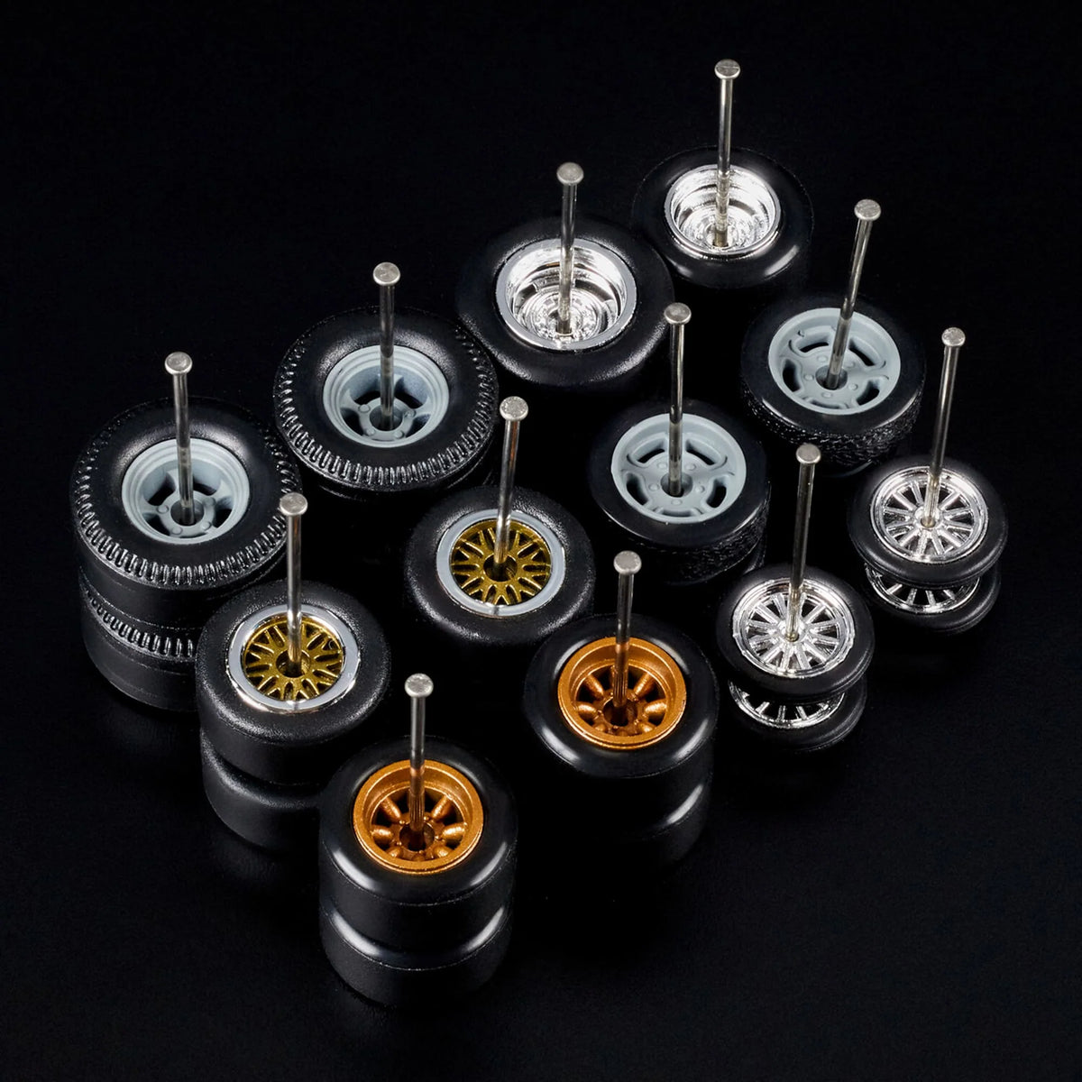 QUARKZMAN 4 Set 1/64 Roues Et Pneus Set, Real Riders Jantes Comprend Axles Pour RC Diecast Voiture DIY Modèle, Branch Black Jantes QUARKZMAN 4 Set 1/64 Roues Et Pneus Set, Real Riders Jantes Comprend Axles Pour RC Diecast Voiture DIY Modèle, Branch Black Jantes