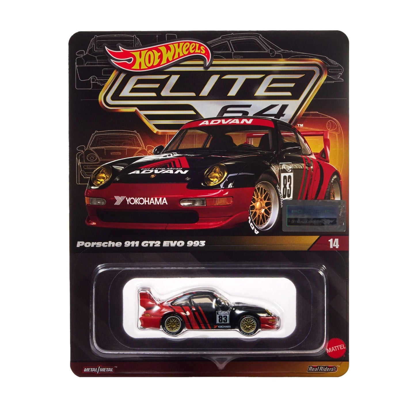 [PREORDER] Hot Wheels [Elite64] #14 Porsche 911 GT2 EVO 993