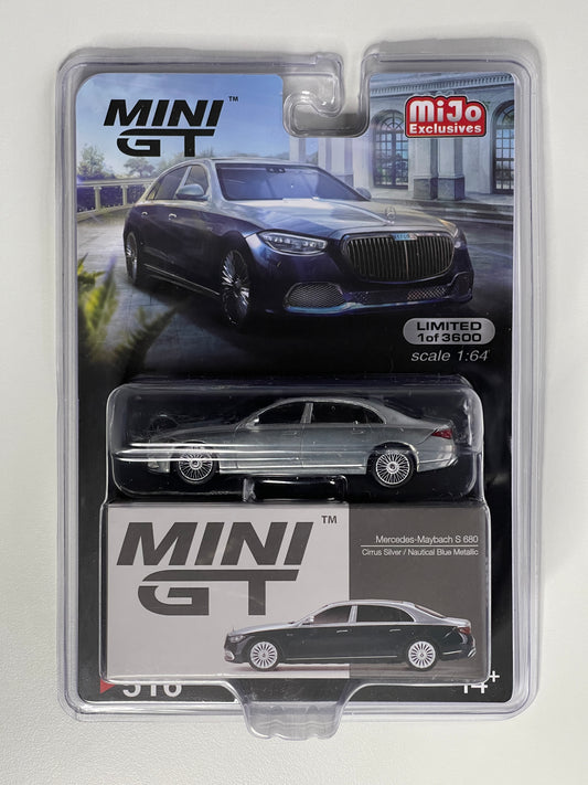 MiniGT 516 Mercedes-Maybach S680 Cirrus Silver / Nautical Blue Metallic CHASE