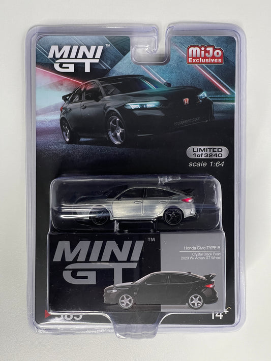 MiniGT 585 Honda Civic Type R Crystal Black Pearl 2023 W/ Advan GT Wheel CHASE