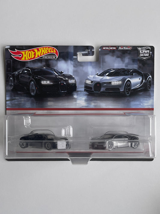 Hot Wheels 2 Twin Pack Bugatti Veyron, '16 Bugatti Chiron