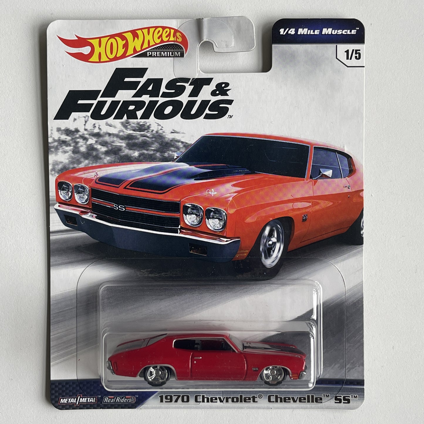 Hot Wheels [2019 Fast & Furious] 1/4 Mile Muscle 1970 Chevrolet Chevelle SS Red (Damaged)