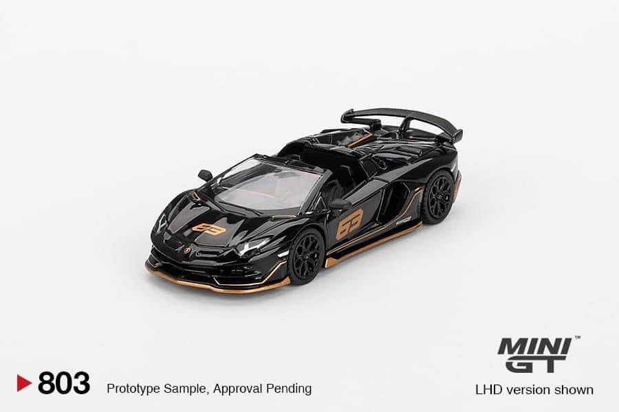 [PREORDER] MiniGT #803 Lamborghini Aventador SVJ 63 Roadster Nero Aldebaran