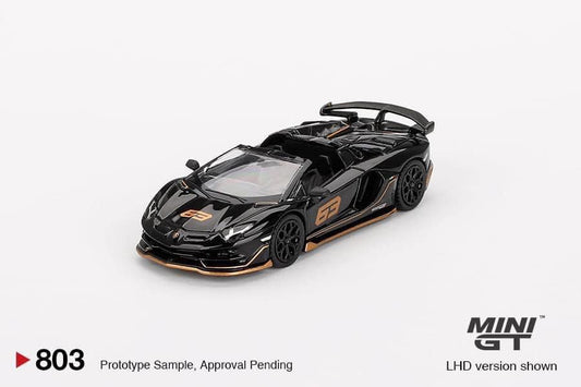 [PREORDER] MiniGT #803 Lamborghini Aventador SVJ 63 Roadster Nero Aldebaran