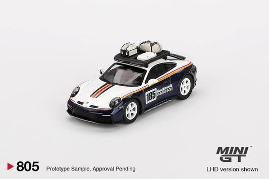 [PREORDER] MiniGT #805 Porsche 911 Dakar Rallye Design Package White/Gentian Blue Metallic