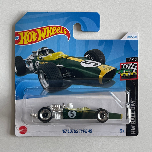 Hot Wheels '67 Lotus Type 49 (Green) Short Card HW Race Day 188/250