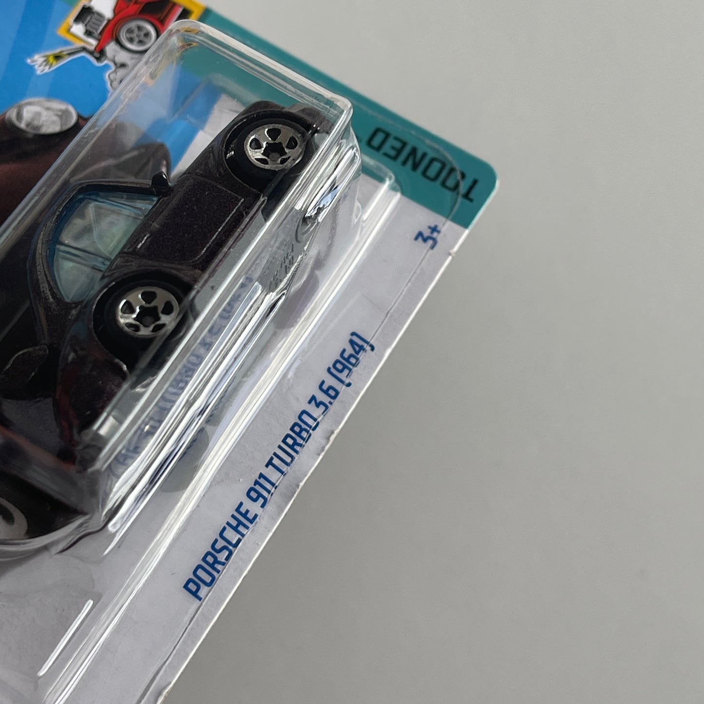 Hot Wheels Porsche 911 Turbo 3.6 (964)(Dark Grey) Short Card (Damaged) Tooned 199/250