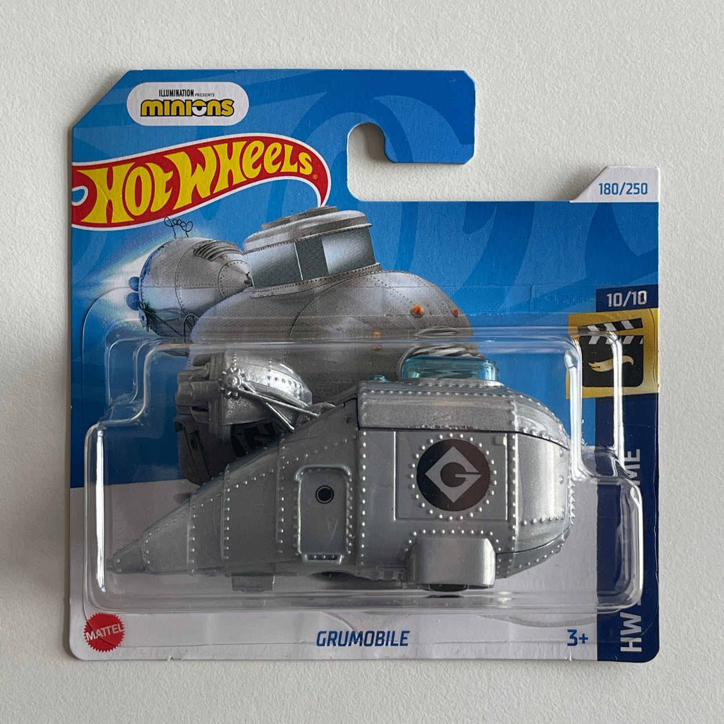 Hot Wheels Minions Grumobile (Grey) Short Card HW Screen Time 180/250