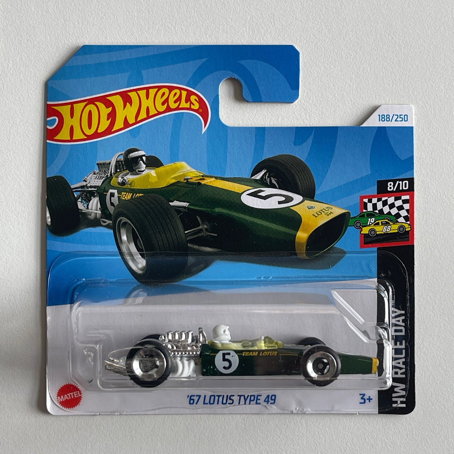 Hot Wheels '67 Lotus Type 49 (Green) Short Card (Damaged) HW Race Day 188/250