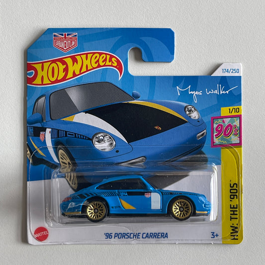 Hot Wheels Magnus Walker '96 Porsche Carrera (Blue) Short Card (Damaged) HW: The '90s 174/250