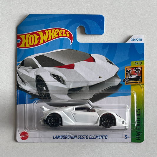 Hot Wheels Lamborghini Sesto Elemento (White) Short Card HW Exotics 204/250