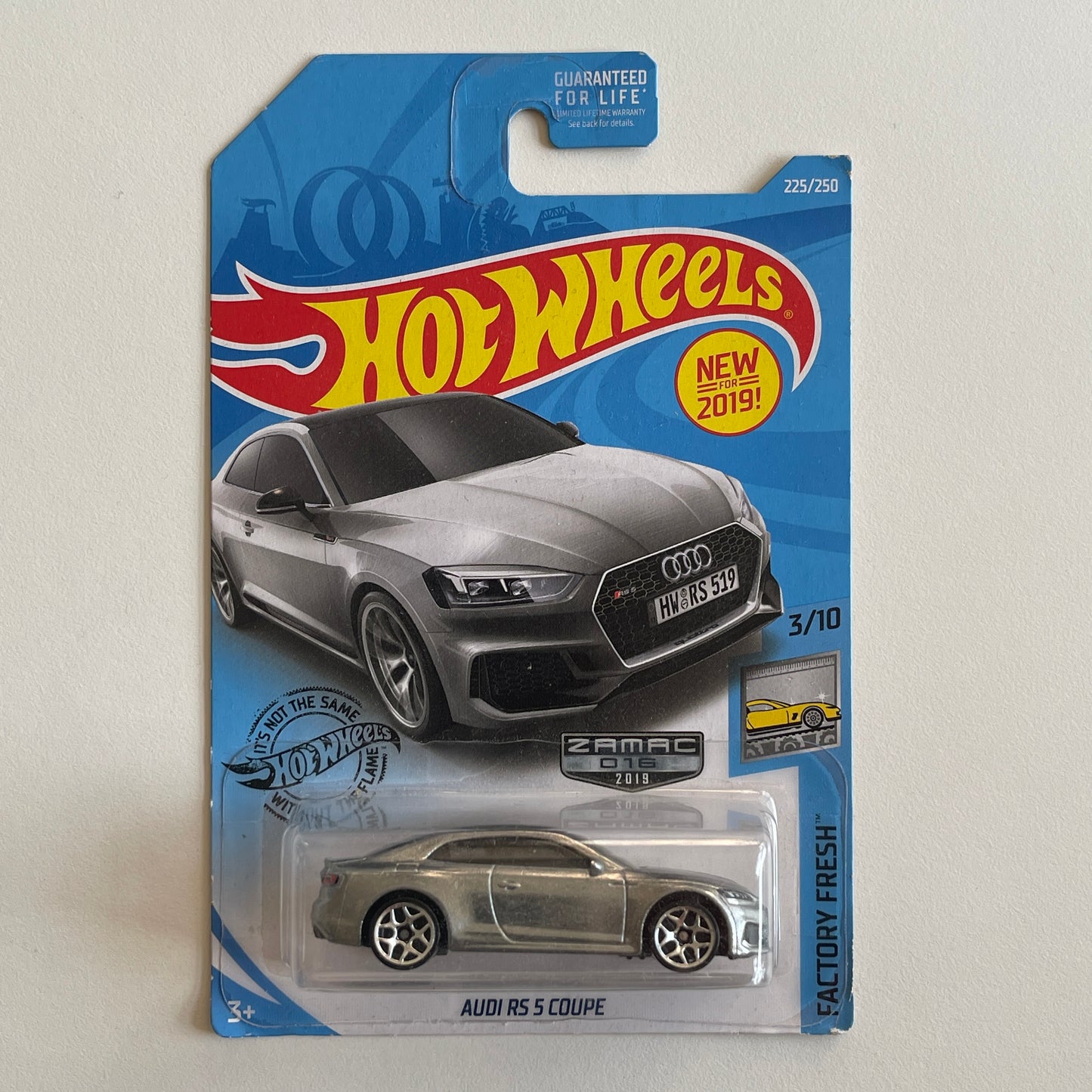 Hot Wheels Audi RS 5 Coupe (Zamac) Long Card (Damaged) Factory Fresh 225/250