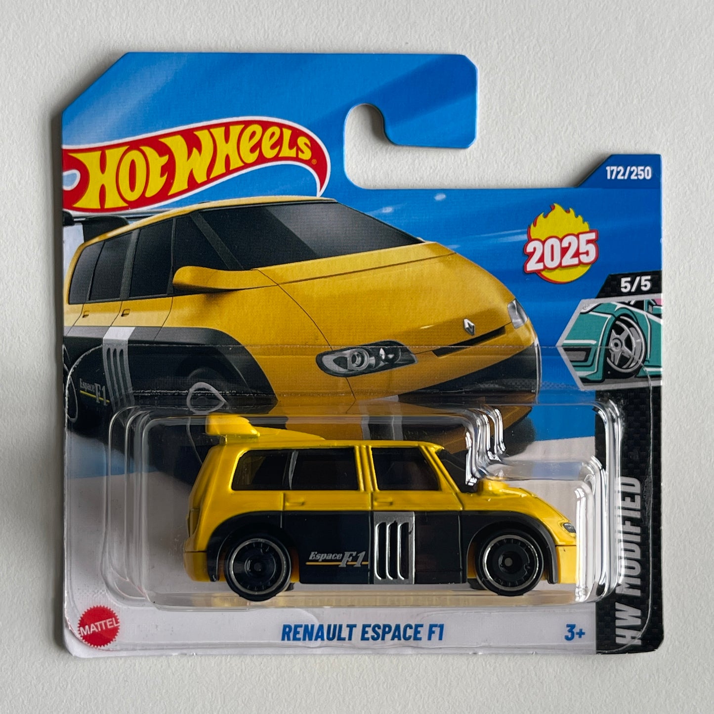 Hot Wheels Renault Espace F1 (Yellow/Black) Short Card (Damaged) HW Modified 172/250