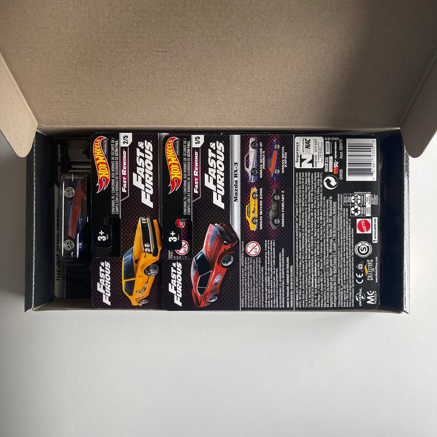 Hot Wheels 2019 Fast & Furious Fast Rewind Set Of 5 Cars Box (Opened)