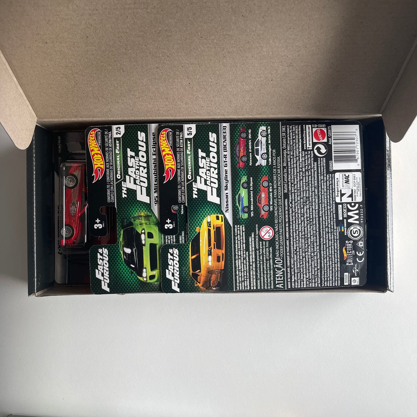 Hot Wheels 2019 Fast & Furious Original Fast Set Of 5 Cars Box (Opened)