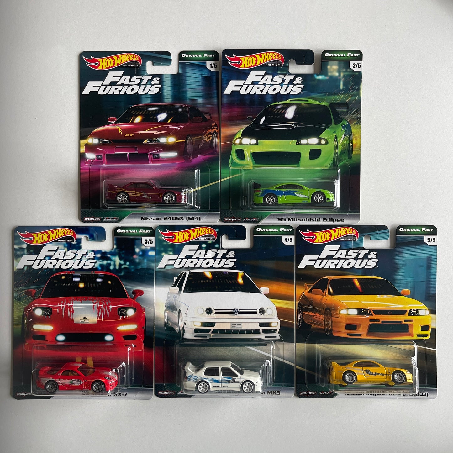 Hot Wheels 2019 Fast & Furious Original Fast Set Of 5 Cars Box (Opened)