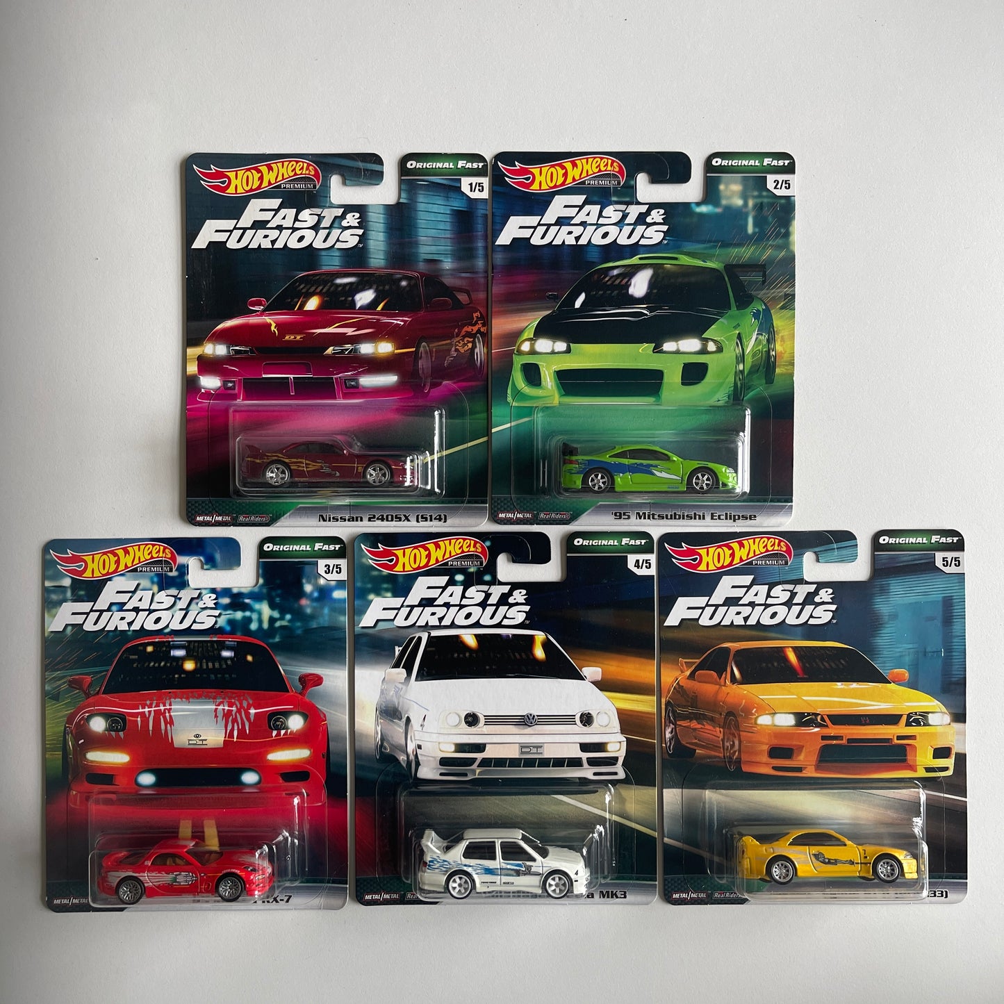 Hot Wheels 2019 Fast & Furious Original Fast Set Of 5 Cars Box (Opened) (Damaged)