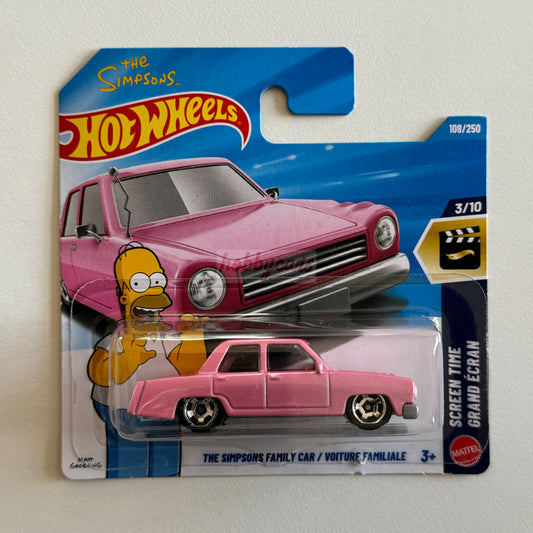 Hot Wheels The Simpsons Family Car (Pink) Short Card (Damaged) Screen Time 108/250
