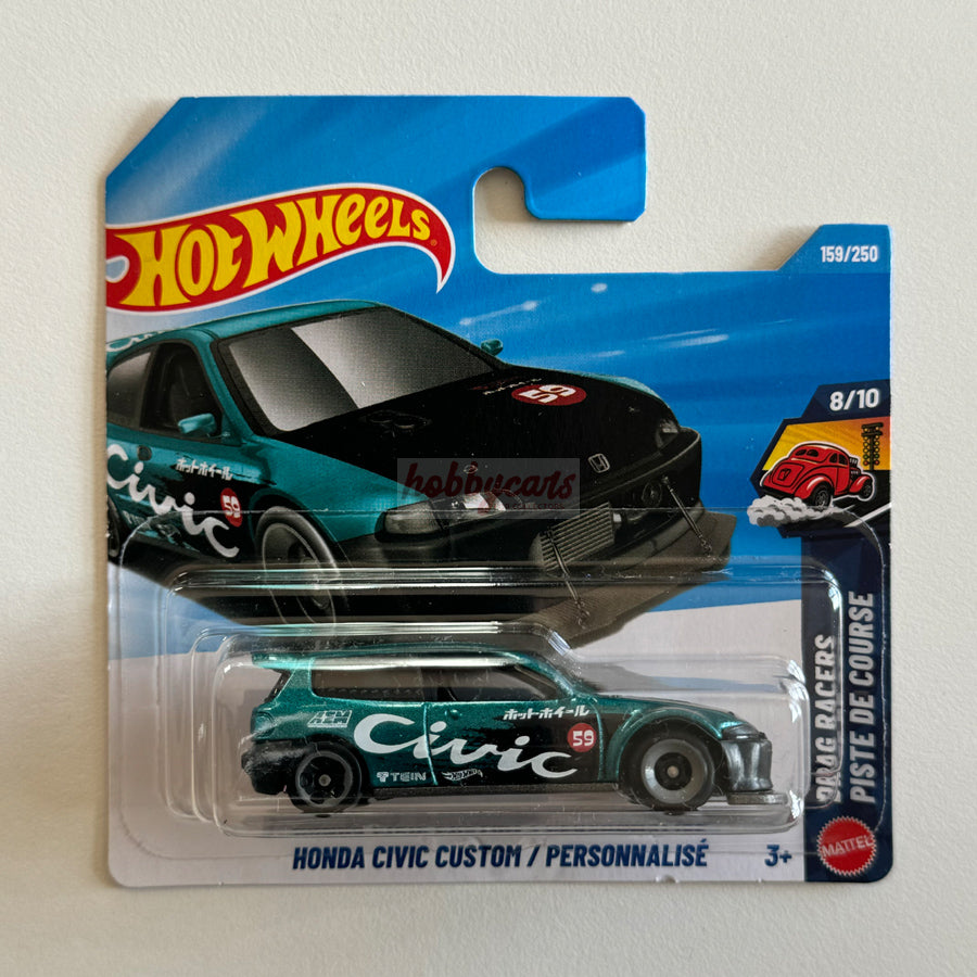 Hot Wheels Honda Civic Custom (Green) Short Card Drag Racers 159/250
