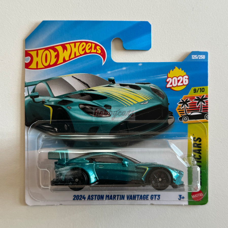 Hot Wheels 2024 Aston Martin Vantage GT3 (Green) Short Card (Damaged) Exoticars 125/250