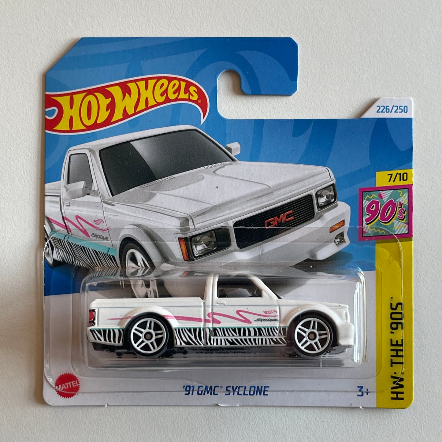 Hot Wheels '91 GMC Syclone (White) Short Card (Damaged) HW: The '90s 226/250