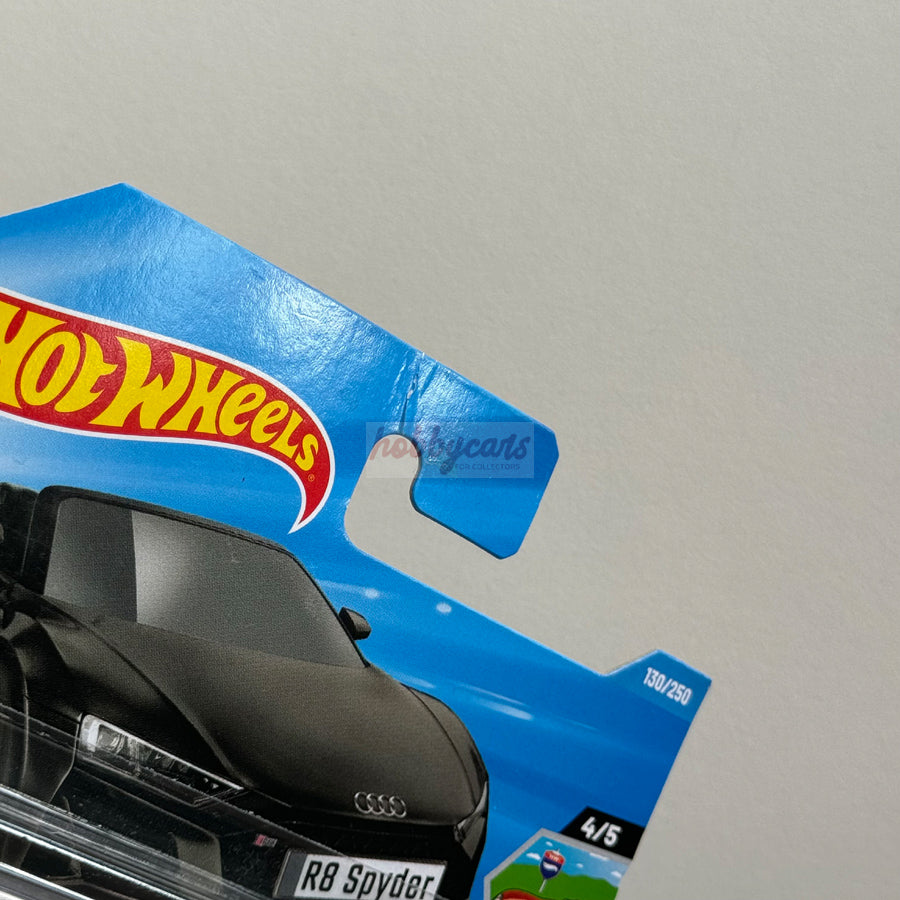 Hot Wheels 2019 Audi R8 Spyder (Black) Short Card (Damaged) Drop Tops 130/250