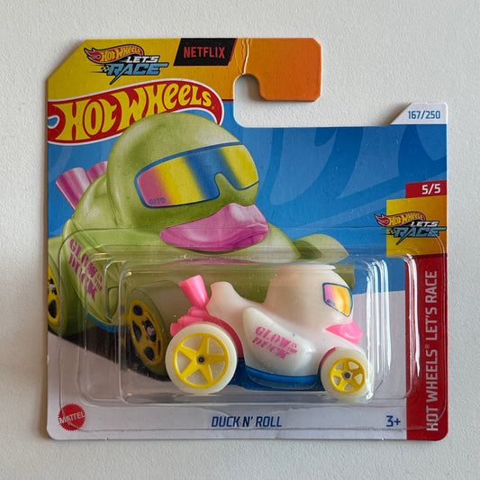 Hot Wheels Netflix Duck N' Roll (Glow in the Dark) Short Card (Damaged) Hot Wheels Let's Race 167/250