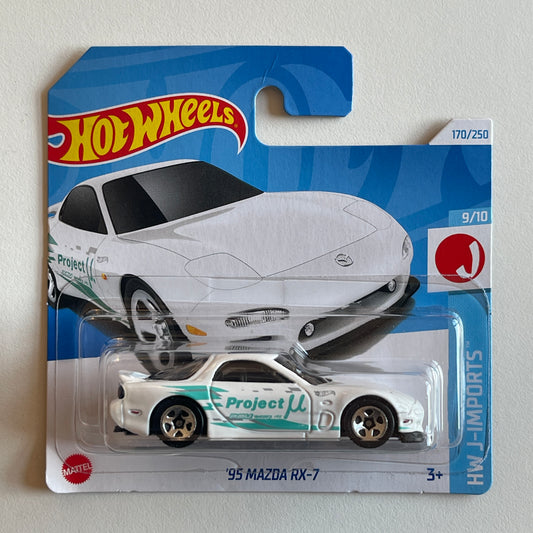 Hot Wheels '95 Mazda RX-7 (White) Short Card (Damaged) HW J-Imports 170/250