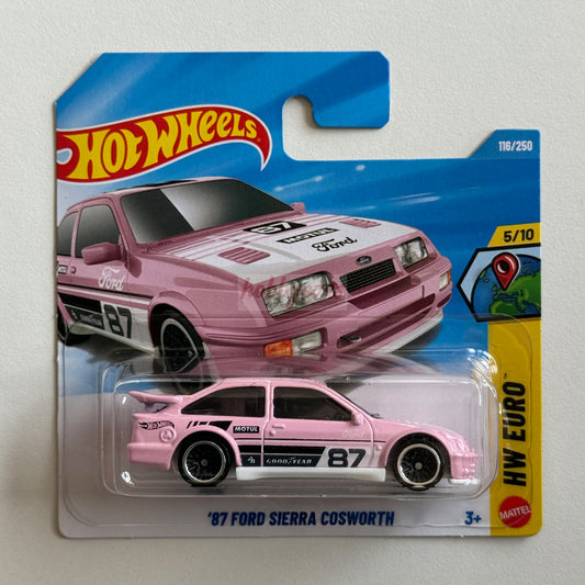Hot Wheels '87 Ford Sierra Cosworth (Pink) Short Card HW Euro 116/250