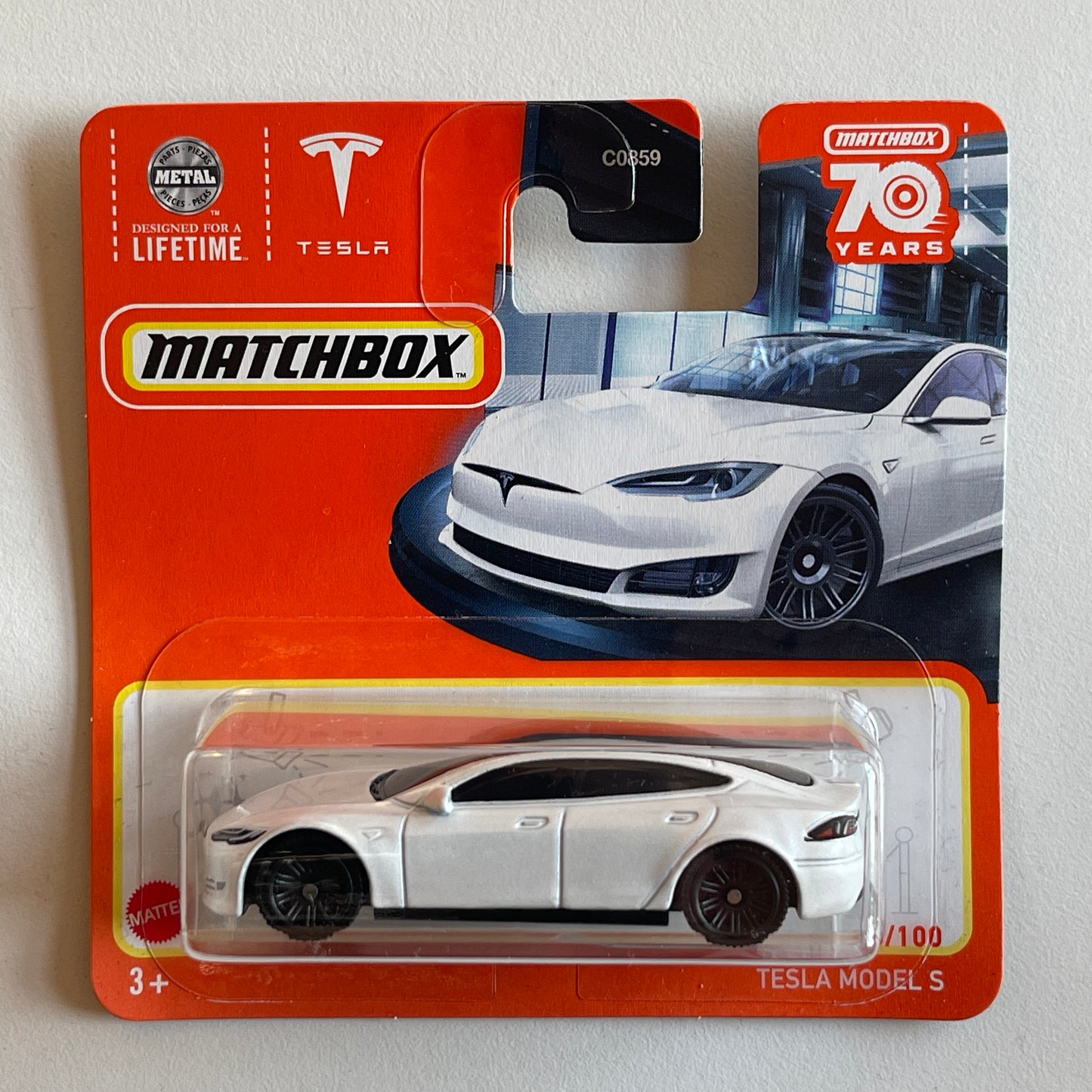 Matchbox Tesla Model S (White) Short Card