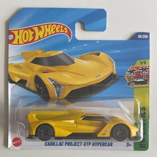 Hot Wheels Cadillac Project GTP Hypercar (Yellow) Short Card (Damaged) HW Exotics 99/250