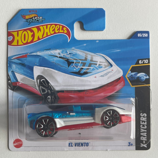 Hot Wheels Netflix El Viento (White/Blue) Short Card X-Raycers 65/250
