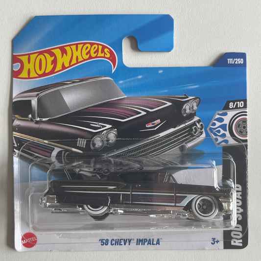 Hot Wheels '58 Chevy Impala (Black) Short Card (Damaged) Rod Squad 111/250