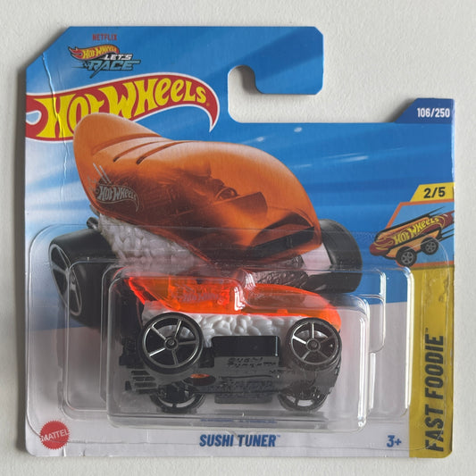Hot Wheels Netflix Sushi Tuner (White/Orange) Short Card (Damaged) Fast Foodie 106/250