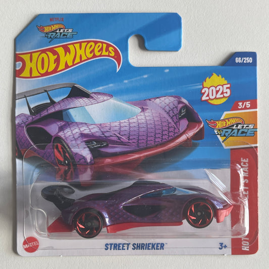 Hot Wheels Netflix Street Shrieker (Red/Purple) Short Card Hot Wheels Let's Race 66/250