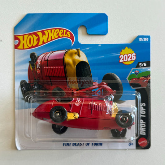 Hot Wheels Fiat Beast Of Turin (Red) Short Card (Damaged) Drop Tops 131/250
