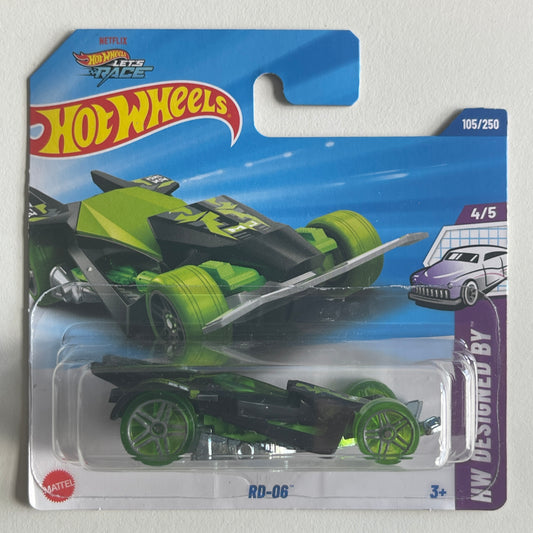 Hot Wheels Netflix RD-06 (Black/Green) Short Card (Damaged) HW Designed By 105/250