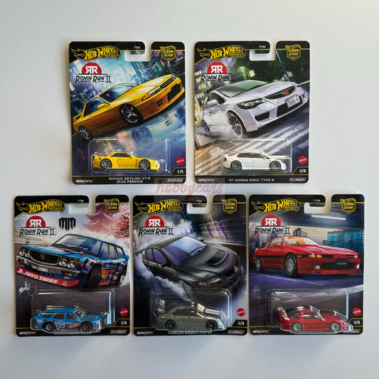 Hot Wheels [2025 Ronin Run 2] Set of 5 Cars (Damaged)