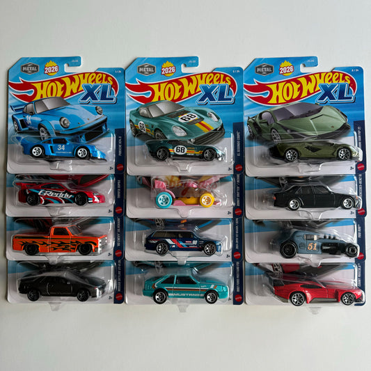 Hot Wheels XL 2026 - 12 Cars Set (1 to 12) (Damaged)