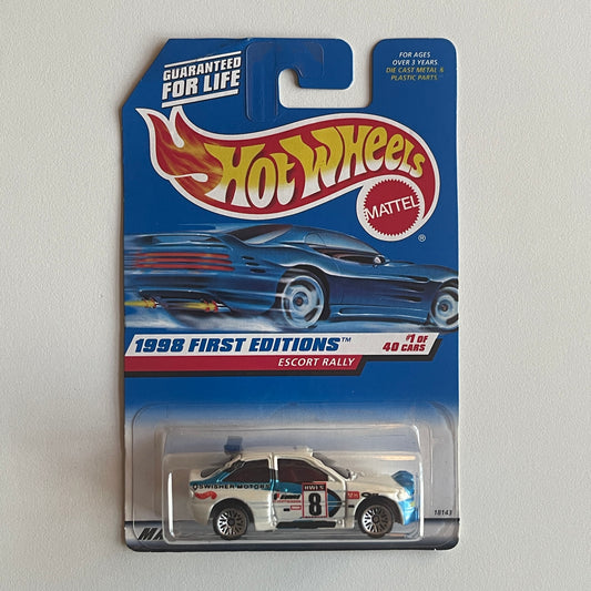 Hot Wheels Escort Rally (White) Long Card (Damaged)