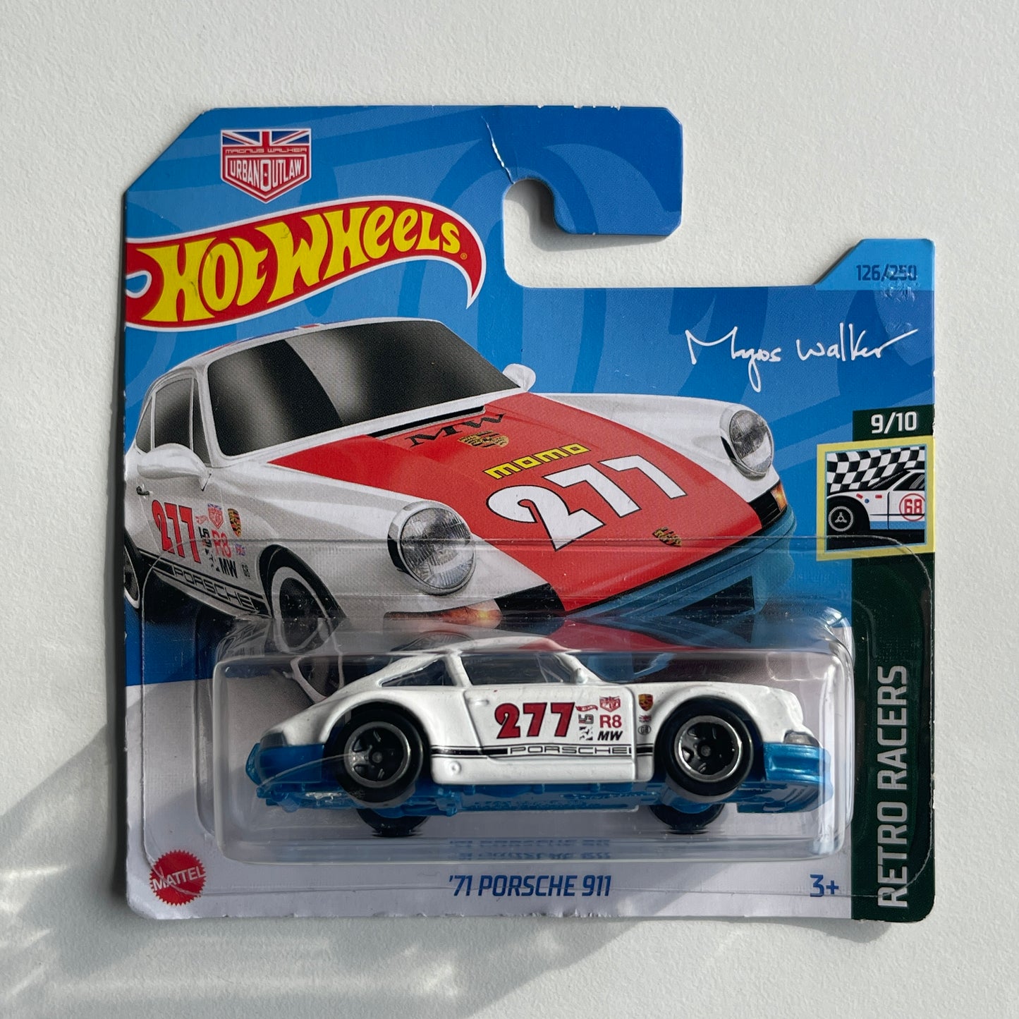 Hot Wheels Magnus Walker '71 Porsche 911 (White) Short Card (Damaged) Retro Racers 126/250