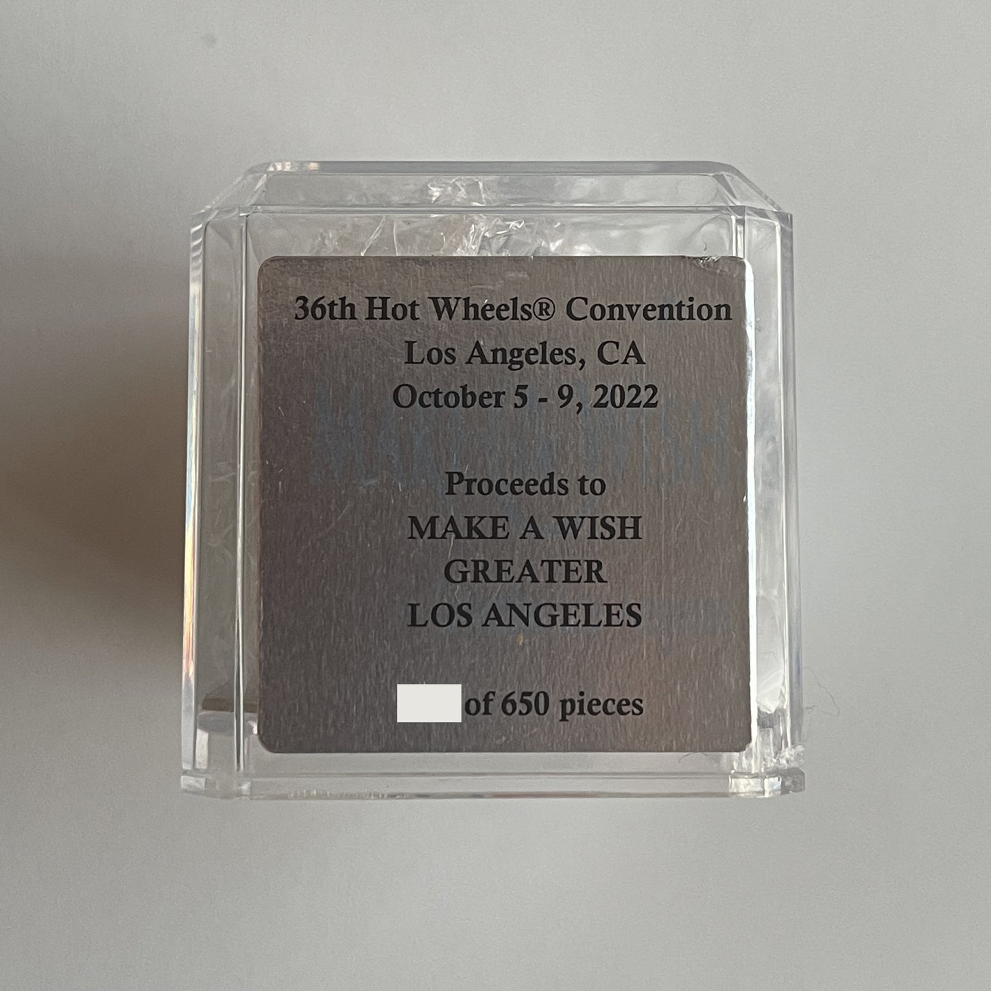 Hot Wheels Collectors 2022 Ford Transit  36th Annual Collectors Convention Los Angeles "Make A Wish" Charity Car