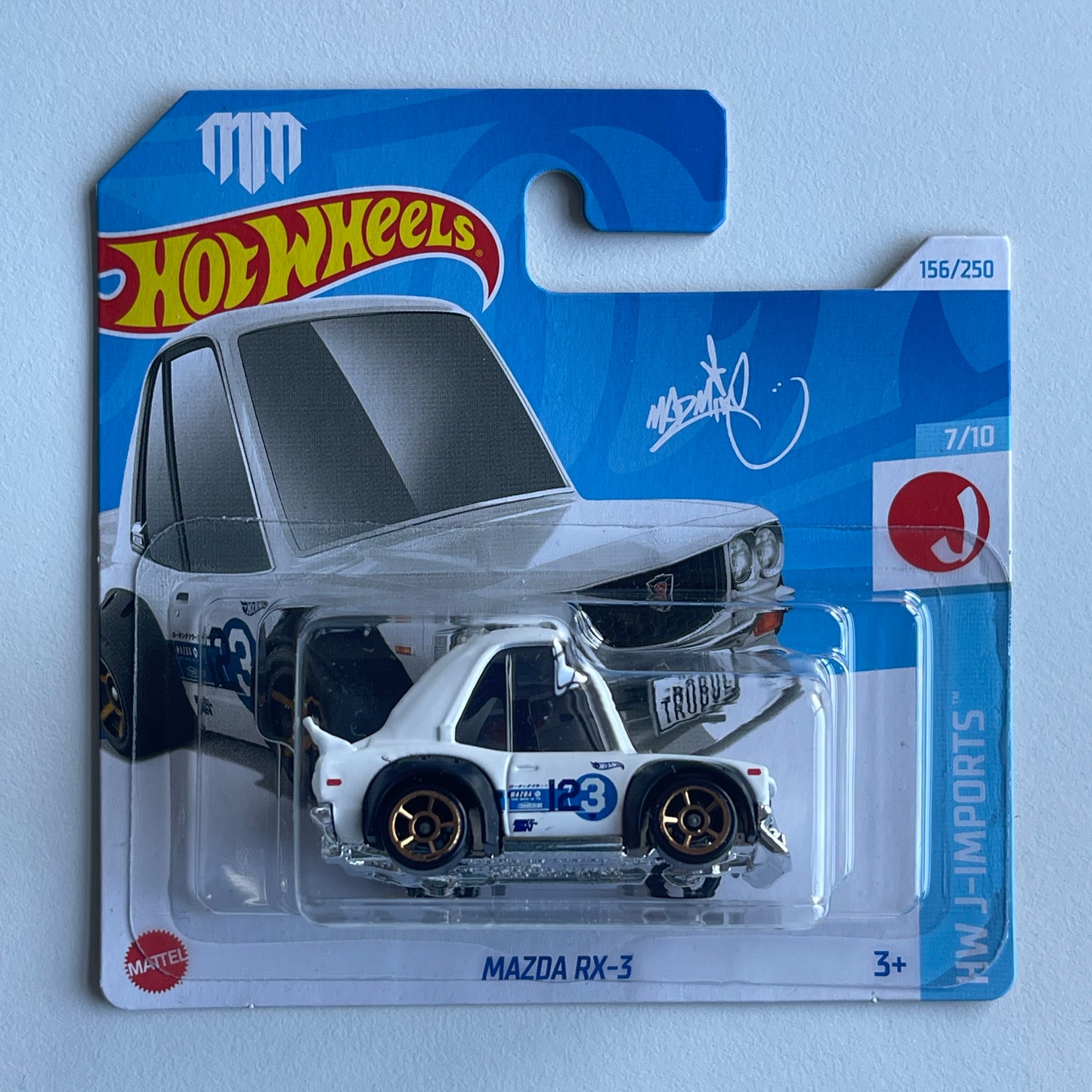 Hot Wheels Tooned Mazda RX-3 (White) Short Card HW J-Imports 156/250