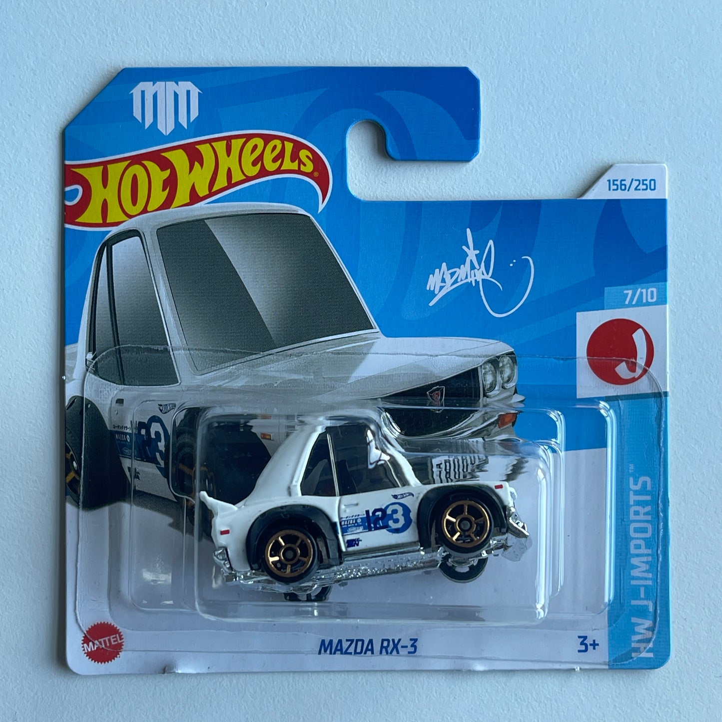 Hot Wheels Tooned Mazda RX-3 (White) Short Card (Damaged) HW J-Imports 156/250