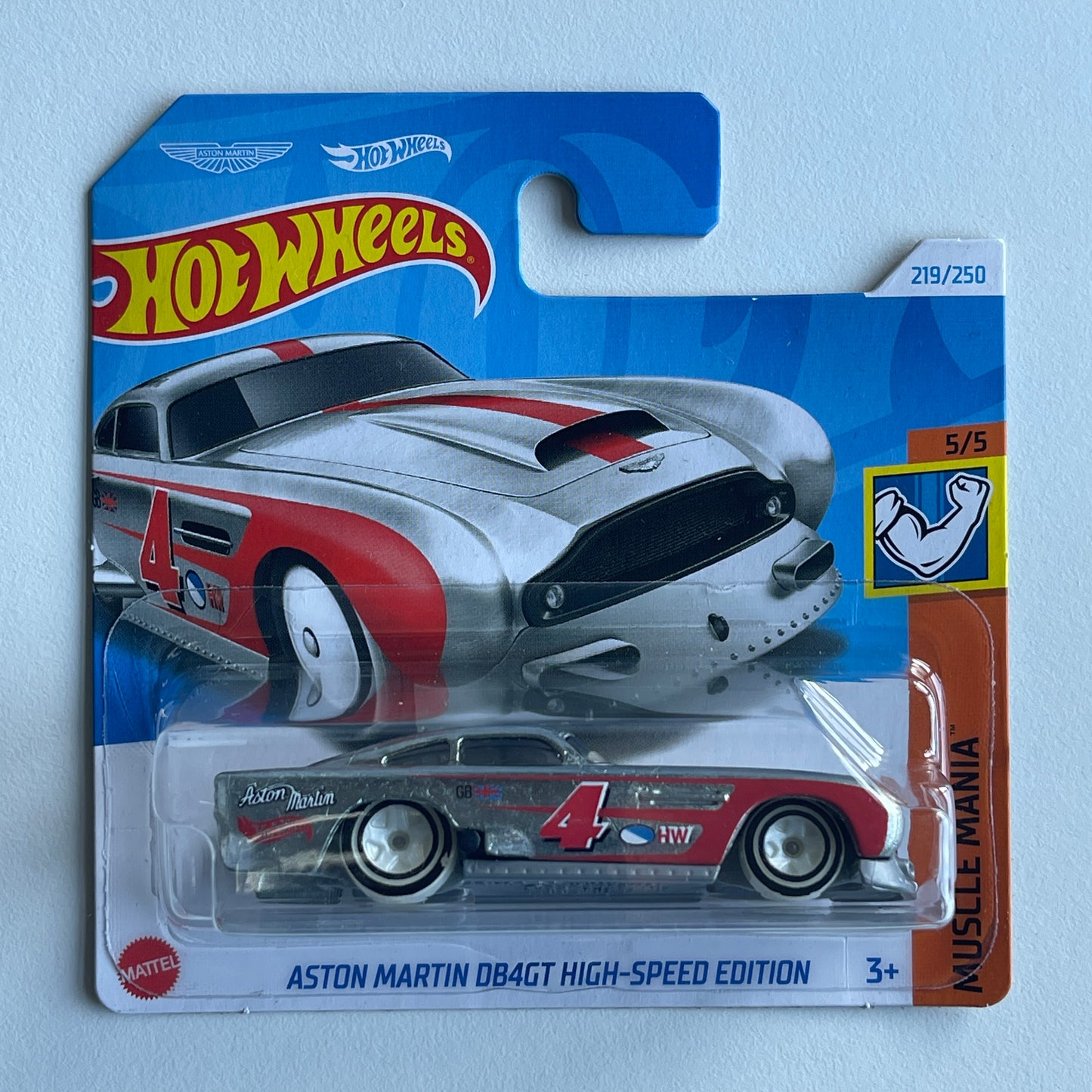 Hot Wheels Aston Martin DB4GT High-Speed Edition (Zamac) Short Card Muscle Mania 219/250