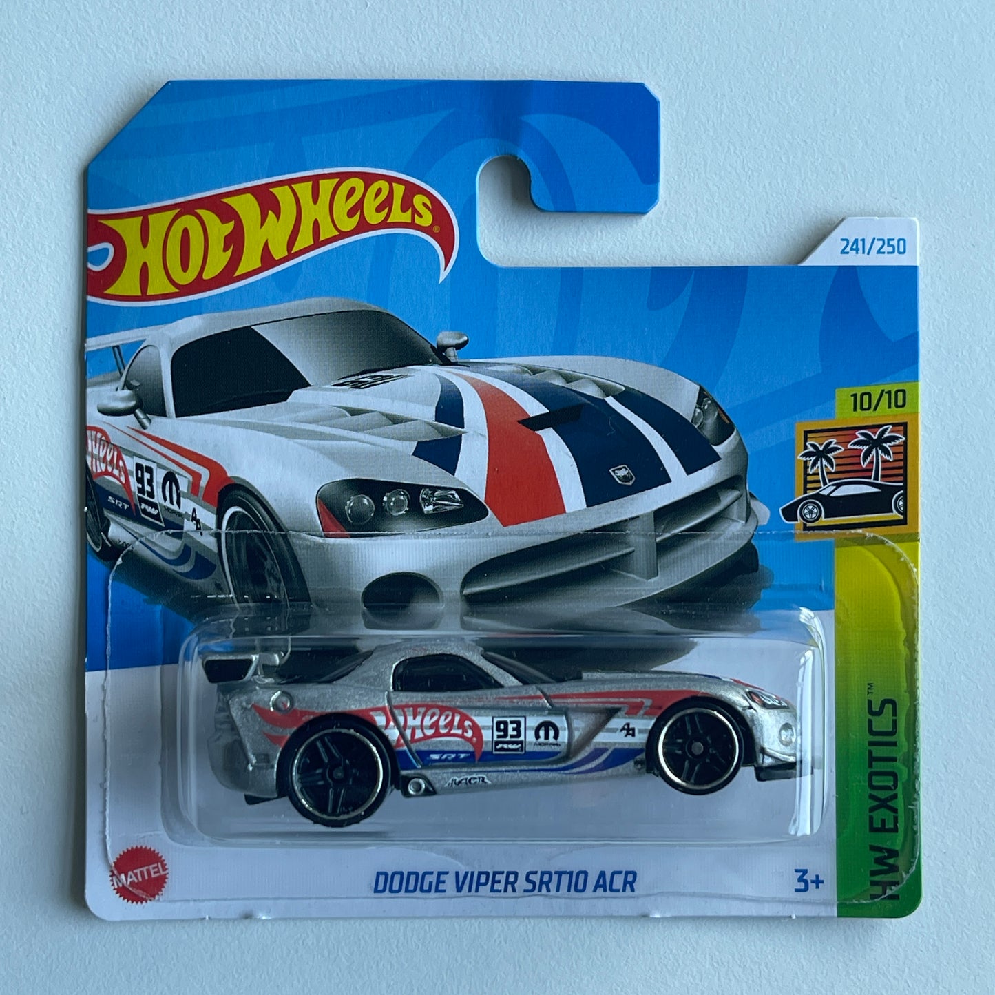 Hot Wheels Dodge Viper SRT10 ACR (Grey) Short Card (Damaged) HW Exotics 241/250