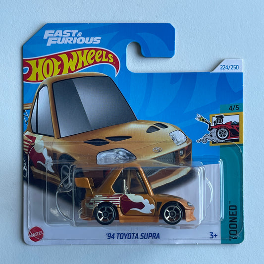 Hot Wheels Fast & Furious '94 Toyota Supra (Gold) Short Card (Damaged) Tooned 224/250