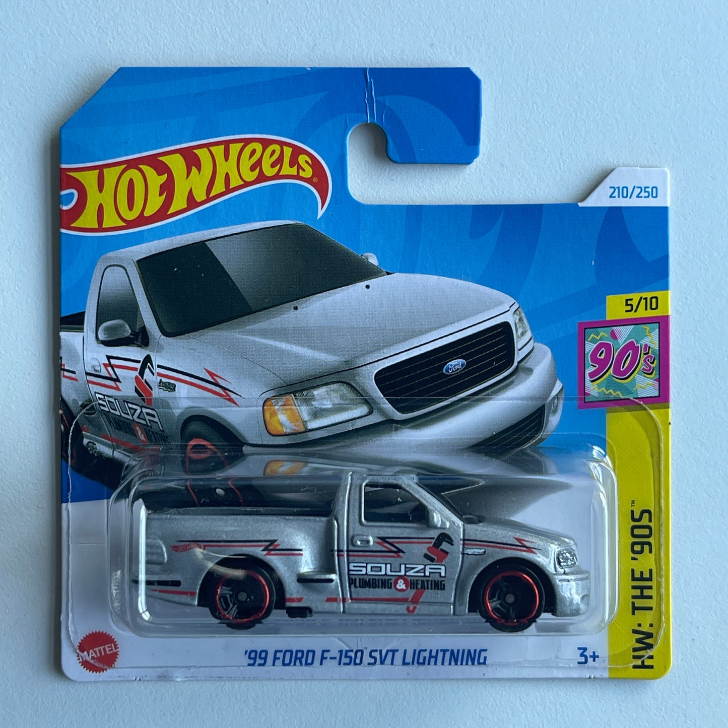 Hot Wheels '99 Ford F-150 SVT Lightning (Grey) Short Card (Damaged) HW: The '90s 210/250