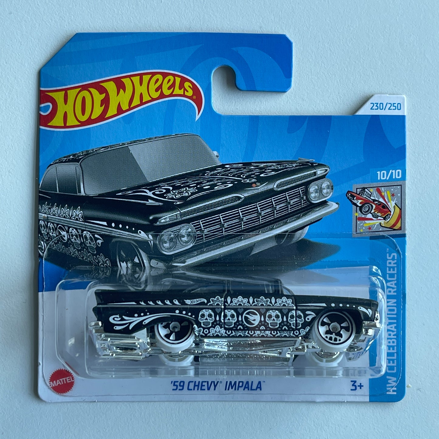 Hot Wheels '59 Chevy Impala (Black) Short Card HW Celebration Racers 230/250 Treasure Hunt