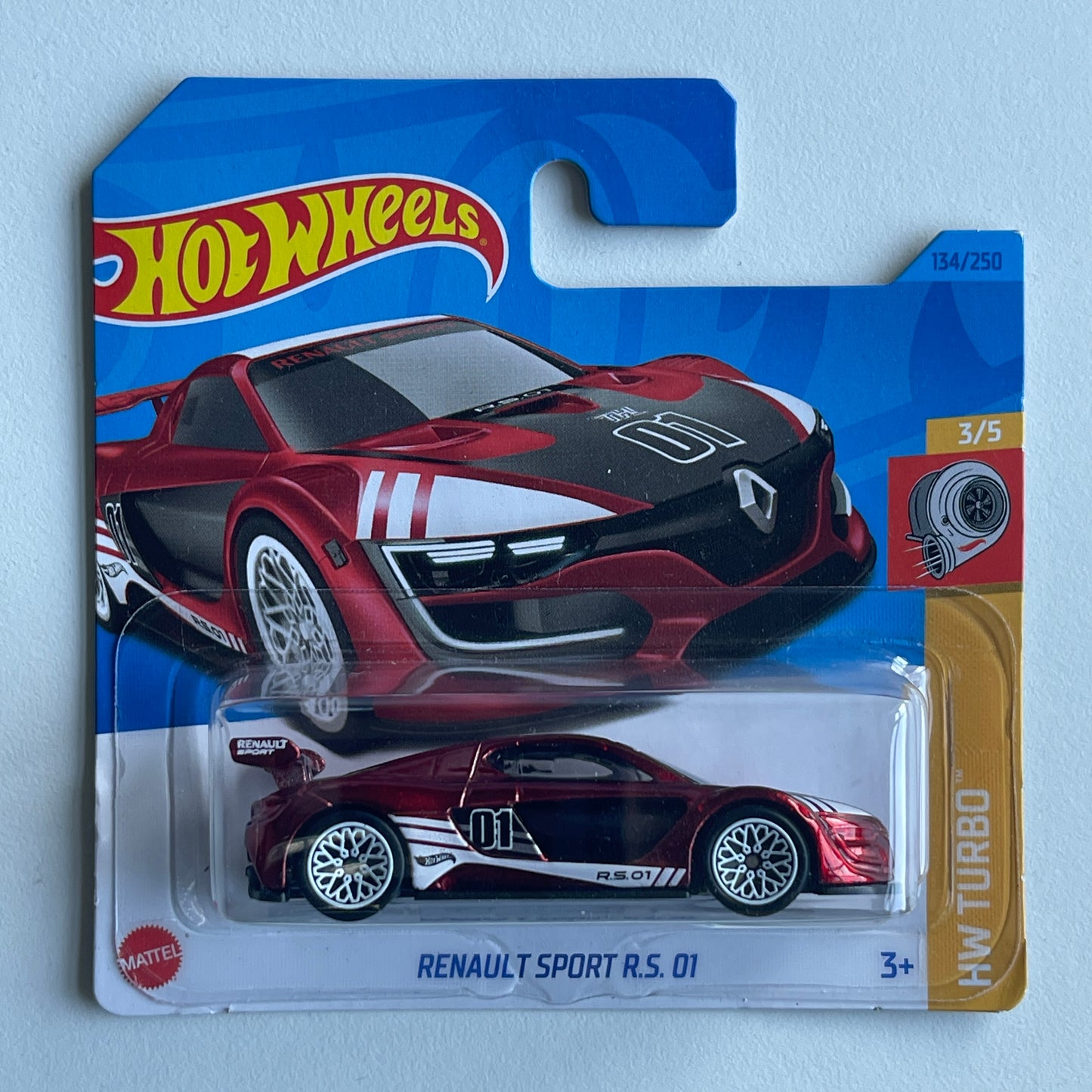 Hot Wheels STH Renault Sport RS 01 (Red) Short Card HW Turbo 134/250 Super Treasure Hunt